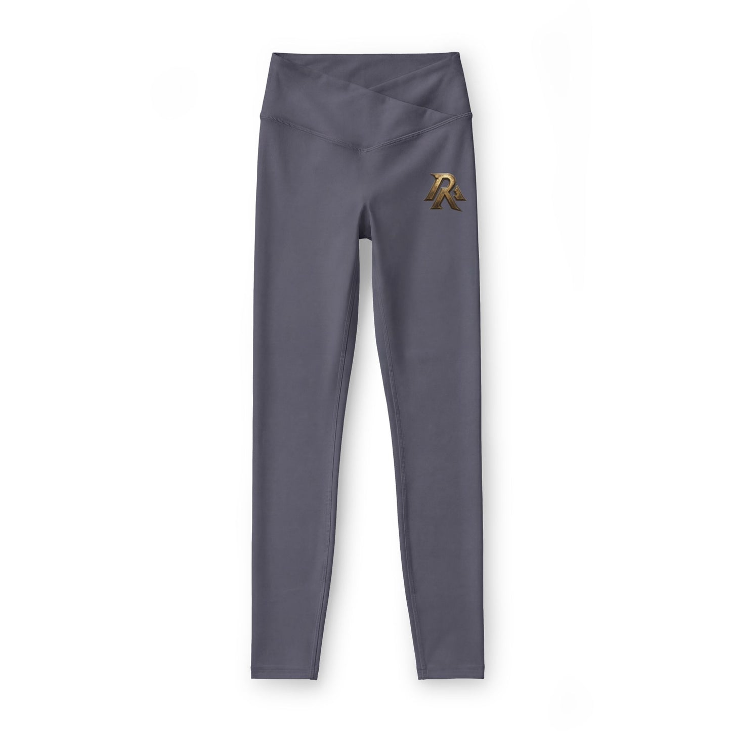 Women’s Luxe Leggings — Black High-Waist with Gold RA Monogram
